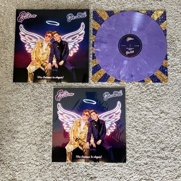 Elton John signed Vinyl. Elton John/Brandi Carlile “Who Believes In Angels?” - Picture 1 of 12